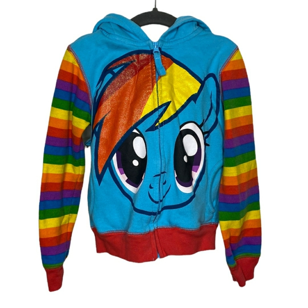 My Little Pony Zip Up Hoodie with 3D Pony Mane and Wings Size 5/6